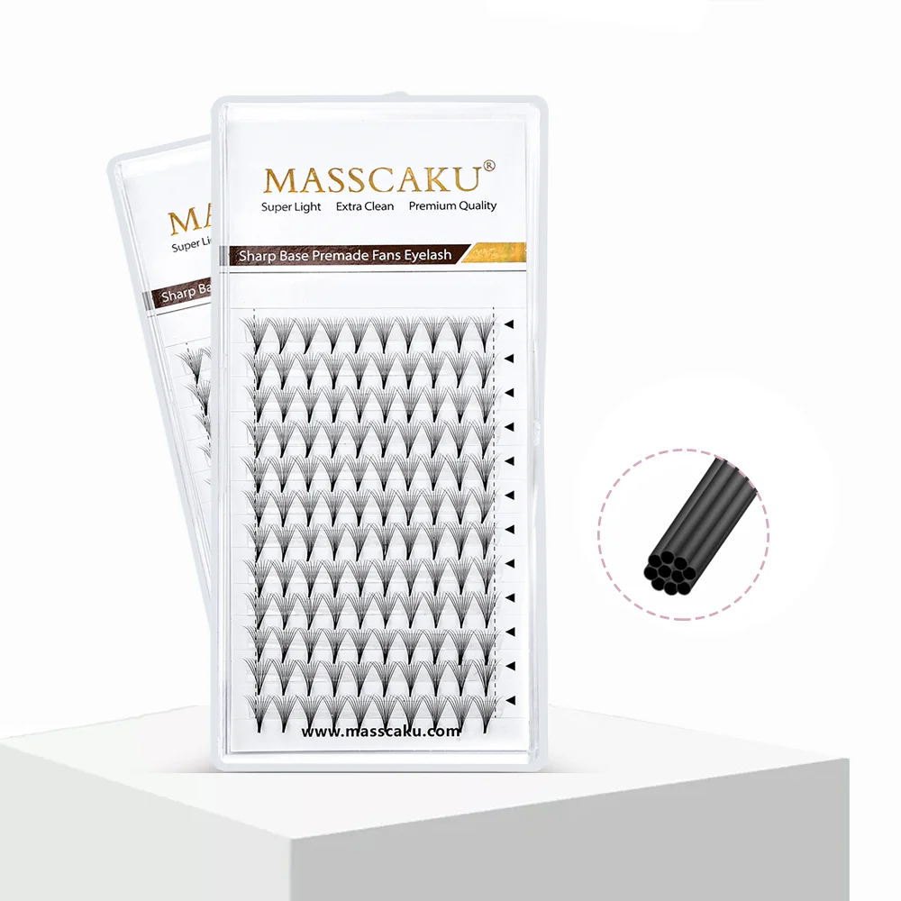 Narrow Slim Root Premade Fans Lash Medium Stem Sharp Thin Pointy Base Pre made Russian Volume Fans Eyelash Extension