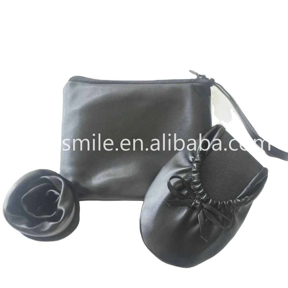 2025 New nice fancy black flat slippers ladies folding ballerina shoes for after party use for guest