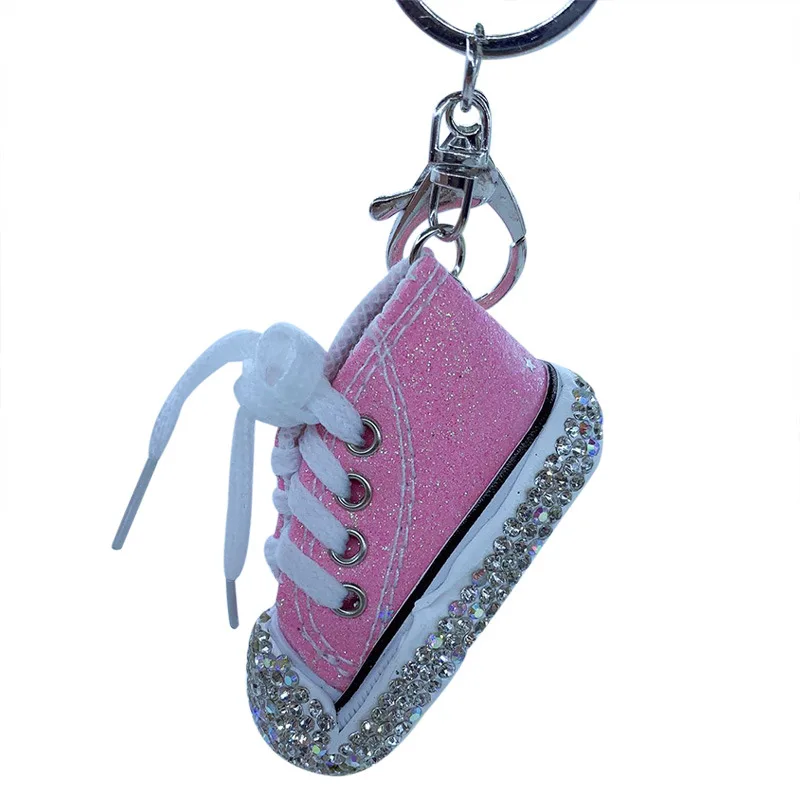 2023 new Wholesale Bag accessories Creative keyring custom mini canvas shoe keychain for bag charm