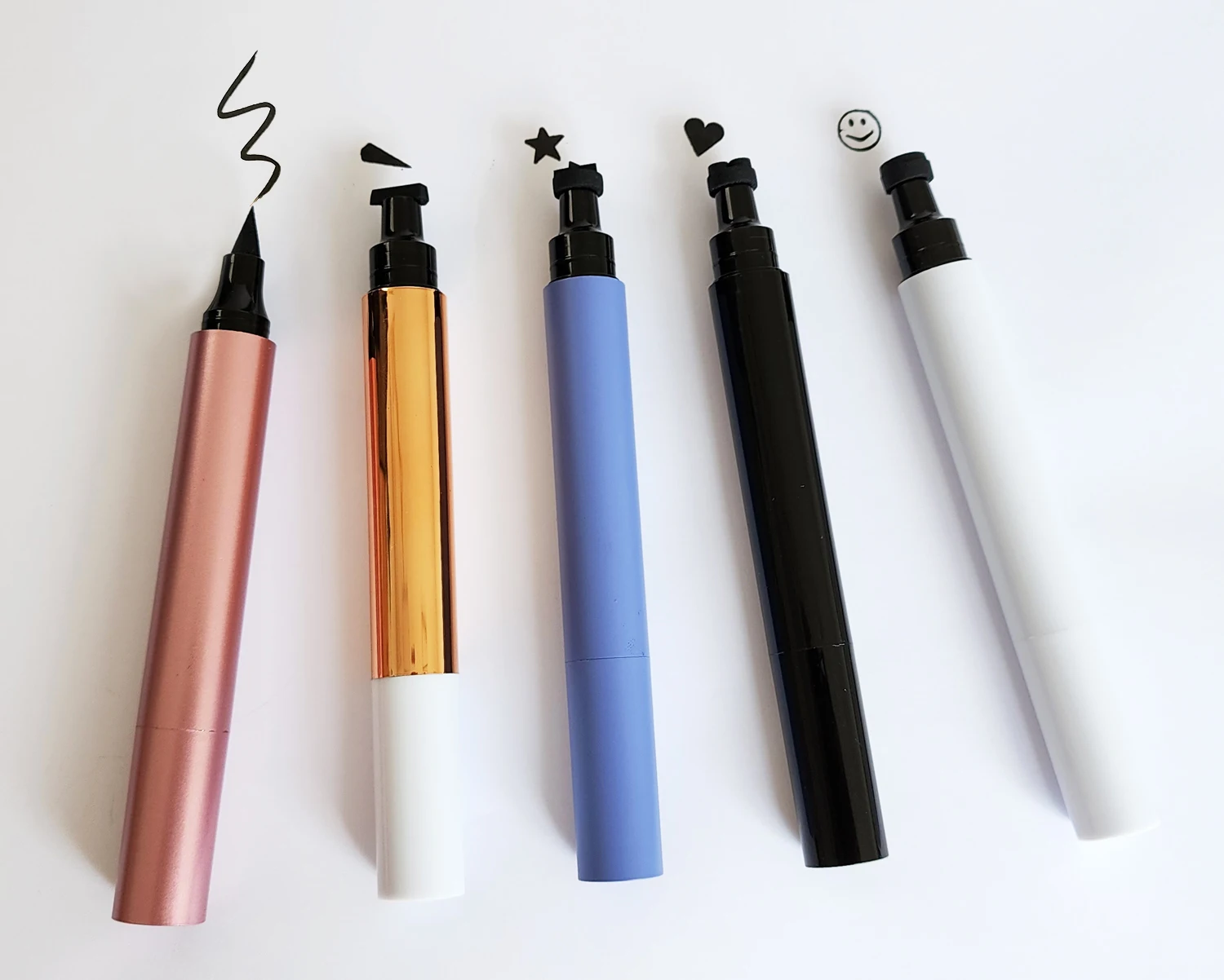 2 in 1 liquid eyeliner stamp pen packaging customize shape of stamp custom private label on empty eyeliner pen tube packaging