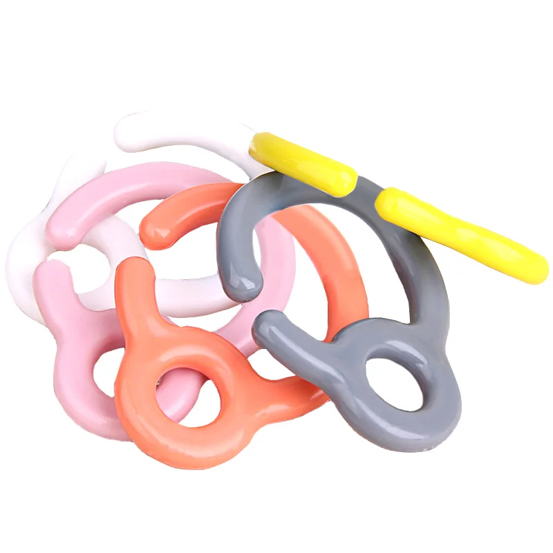 Hanging Teething Baby Plastic Teether Ring Toy Link Hook Rattle Loops Round Connecting Rings For Car Seat Stroller Accessory