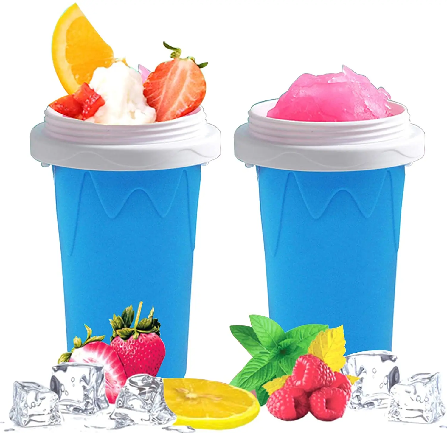 Magic Instant Slushie Custom Top Seller Squeeze Cube Diy Pinch Frozen Silicone Smoothie Maker Ice Cream Slushy Cup