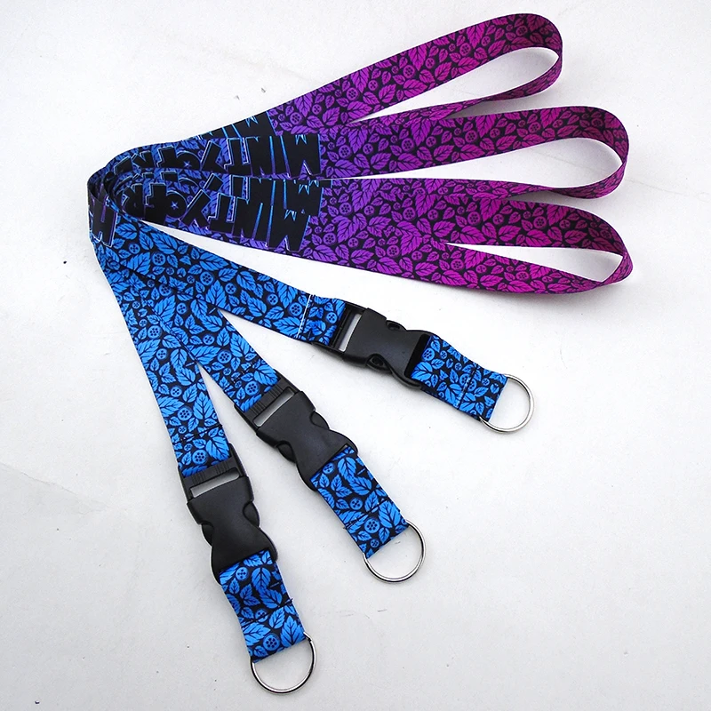 Wholesale High Quality Silk Woven Sublimated Rope key promotion Id Card Holder PVC Custom With Logo Polyester Neck Lanyard