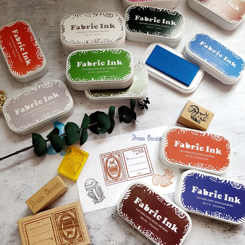 High Quality 35 Colors Professional Fabric Stamp Ink Pad Oil Ink Pad Permanent Fabric Ink Pad