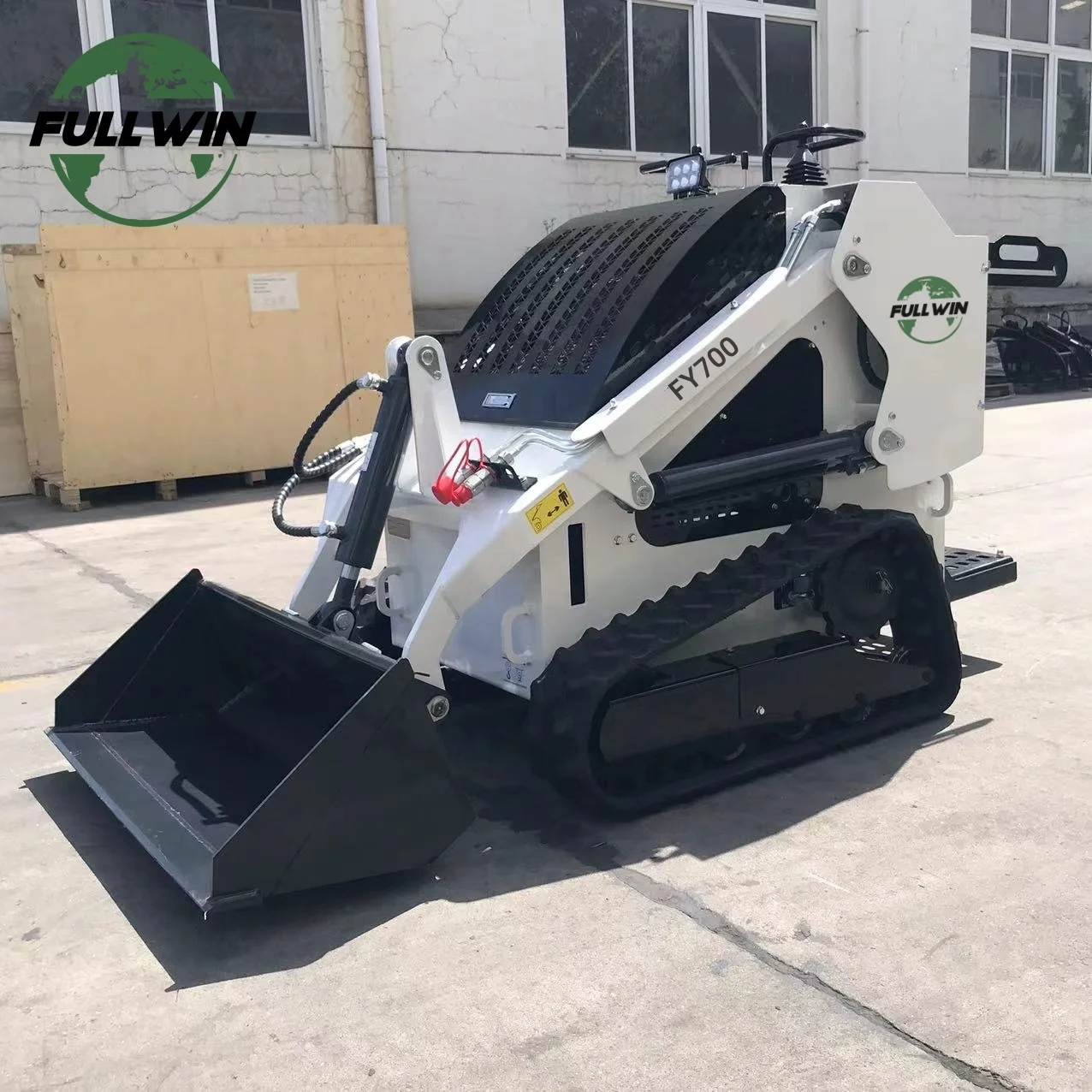 CE Mini Ride-on Skid Steer Loader Dual Hydraulic Pumps High Flow to Drive 4 in 1 Bucket, Hammer, Auger, Grapple