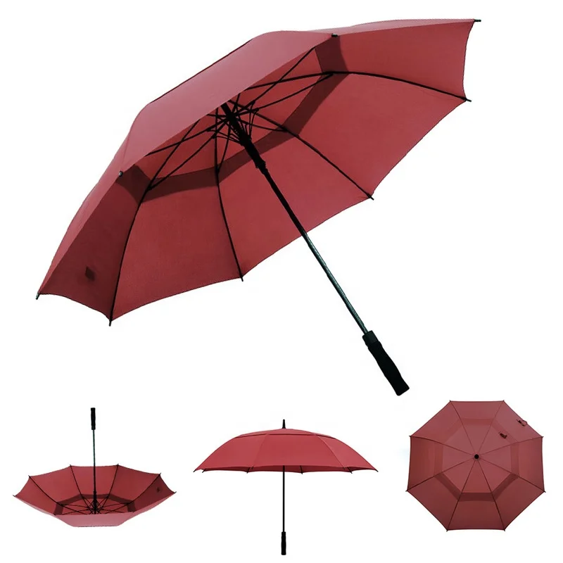 High Quality 30inch 8k Match Color Storm Super Light Weight Premium Double Skin Promotion Sun Proof Sleeves Golf Umbrella
