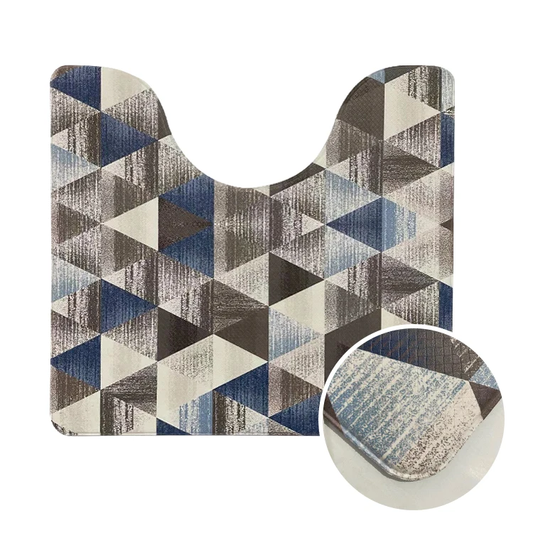 
5-8mm Environmental hot sales comfort anti slip easy cleaning printed marble bath and toilet pvc mat 