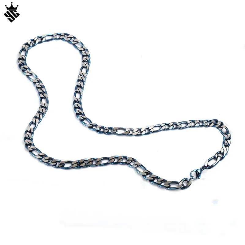 Tzti Jewelry Hip Hop Jewelry Custom Size Wholesale Stackable Gold Plated Figaro Chain Link Necklace