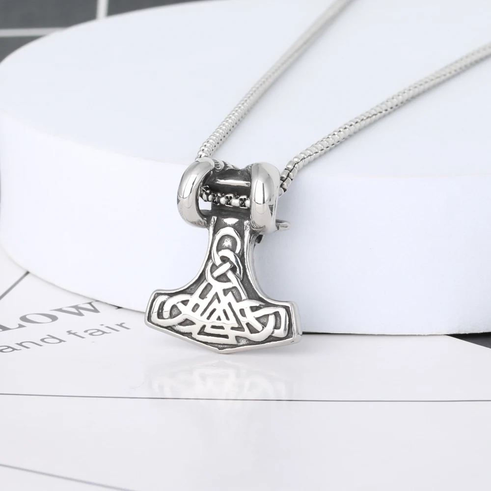 Hip Hop Jewelry Stainless Steel Demon Sheep Goat Head Skull Pendant Viking Valknut Irish Knot Thor Hammer Pendant