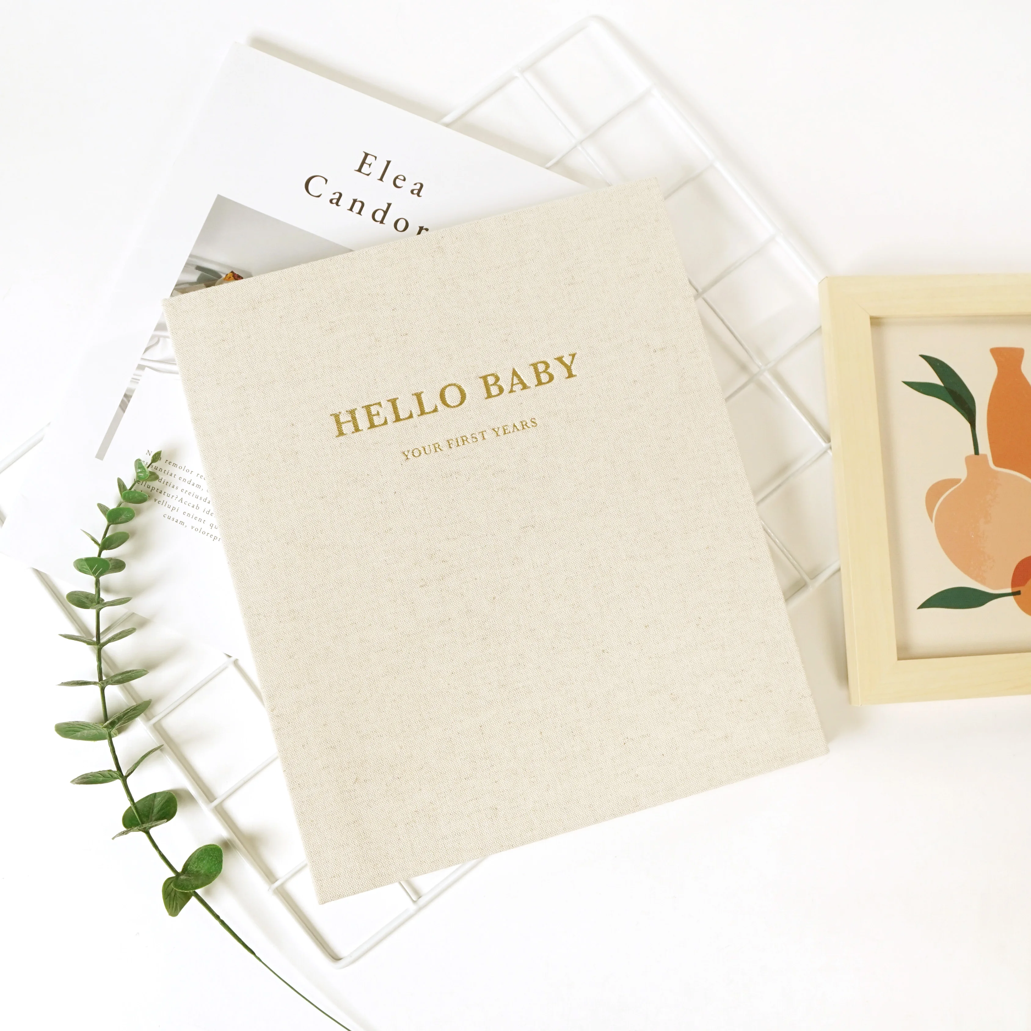 2025 Custom Printing Baby Memory Book First Year Journal Pregnancy Milestone Planner Diary Keepsake Baby Linen Spiral Logbook