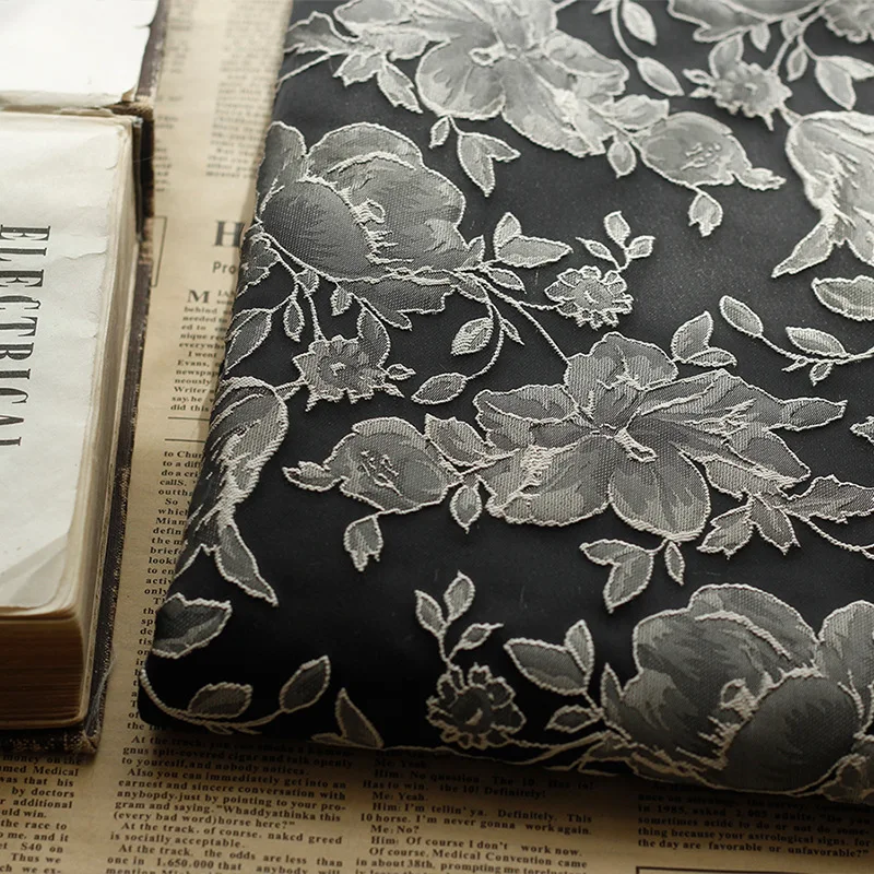 High Quality 2023 medium weight popular breath crisp fabric embroidery fabric white flower pattern clothing fabric