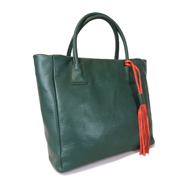 High Quality Made In Italy Soft And Lightweight Genuine Leather Tote Bag Large Capacity For All Season