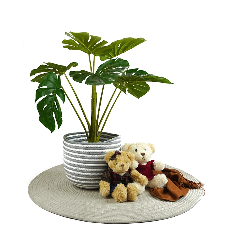 30*30 Inch Living Room Carpet 100% Cotton Hand-woven Crochet Round Rug