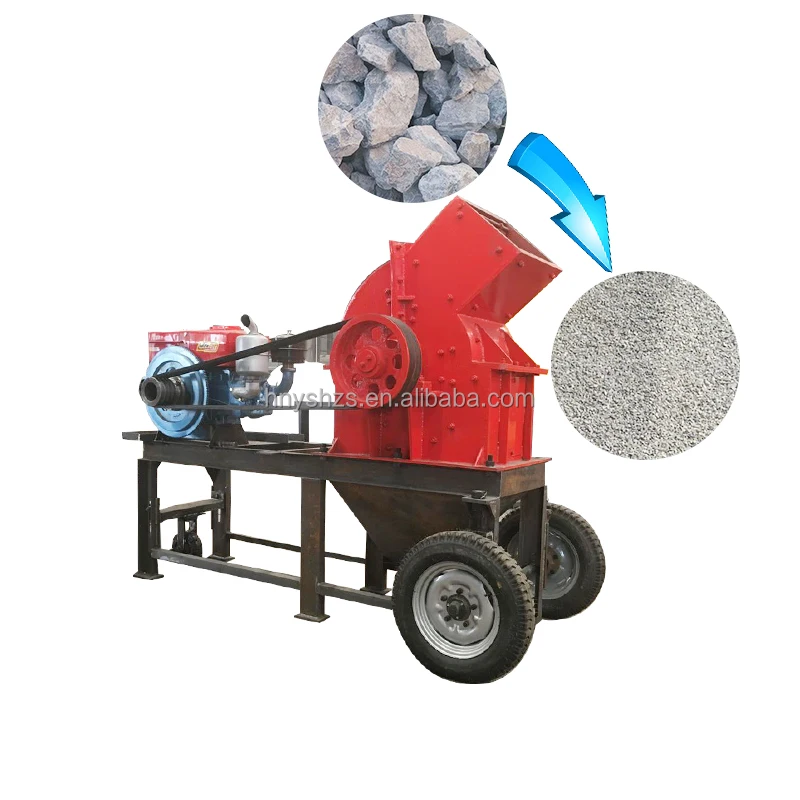small stone rock hammer crusher machine portable mobile diesel crusher tractor rock hammer crusher