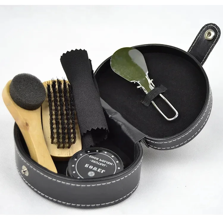 Factory direct supply shoe shine set leather shoe care kit custom logo shoe care set