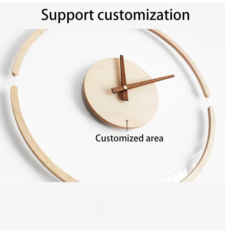 14Inch 42cm antique style modern Nordic wooden home bedroom decoration wall clock