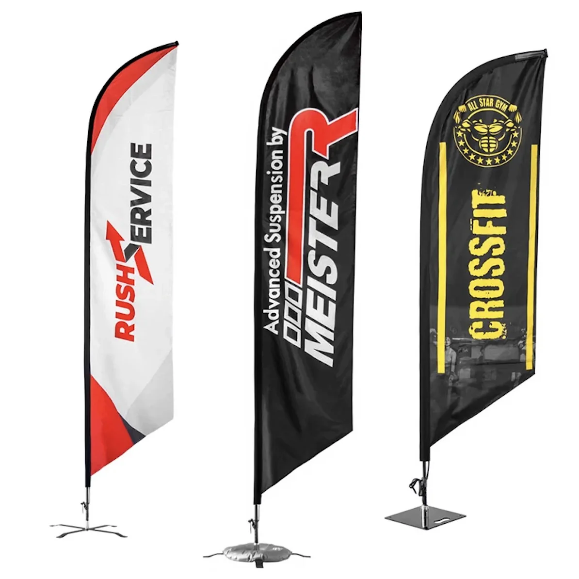 Full Color Printing  Outdoor Advertisement Zoom Hardware Double Outdoor Display Sail Feather Flag