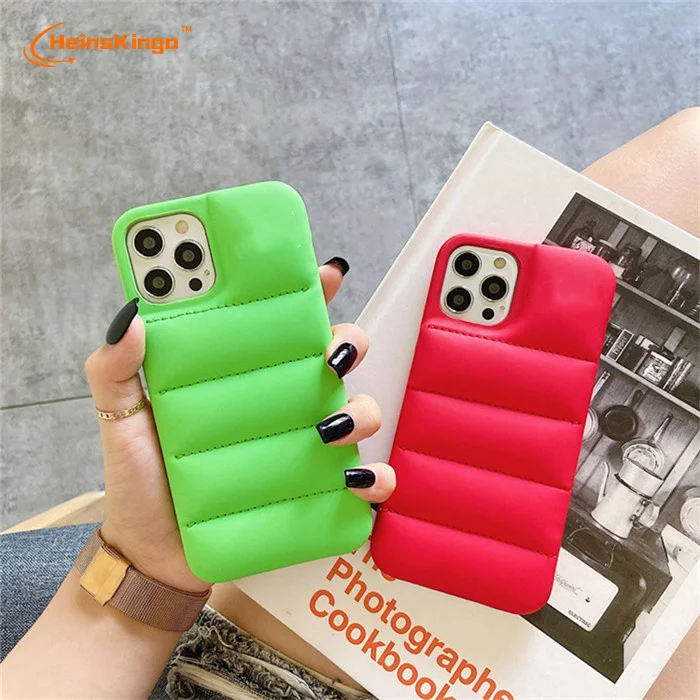 New Puffer Phone Case Soft Silicone Cover Fashion Brand Down Jacket Phone Case For iPhone 13 12 11 Pro Max X XS XR 7 8 Plus