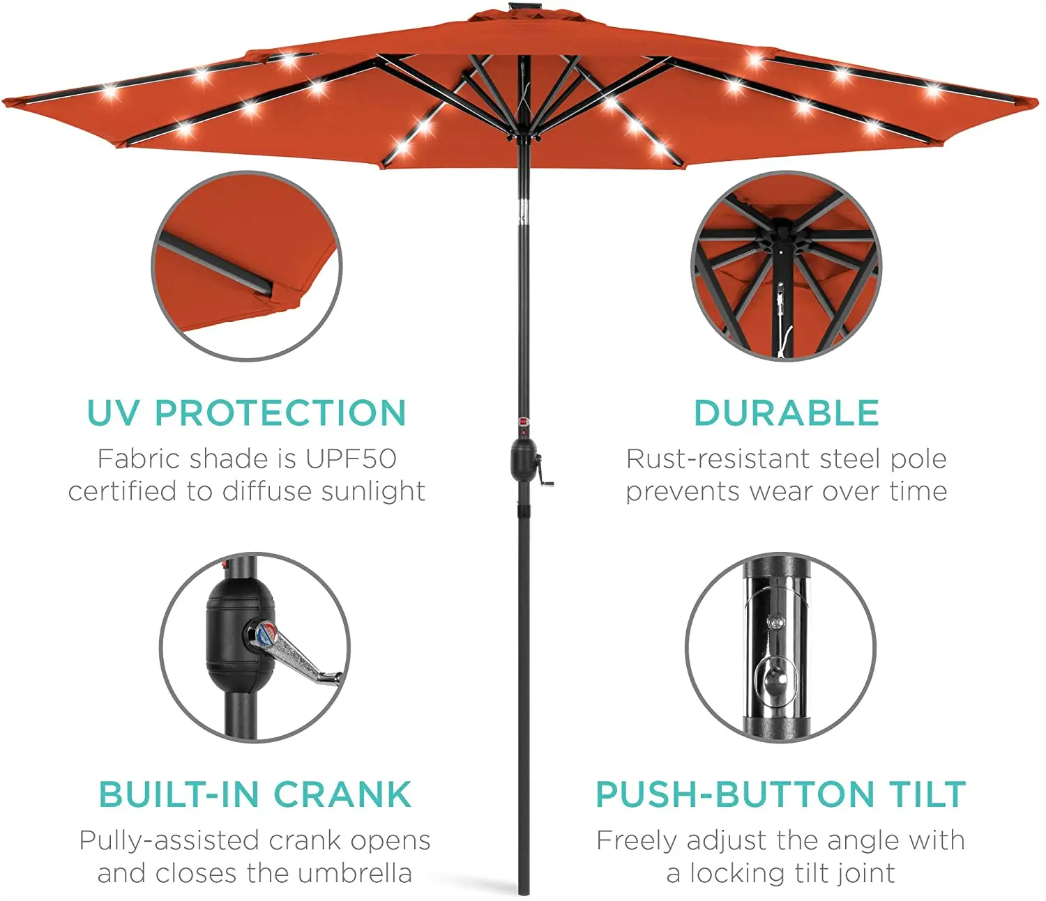 YASN Modern LED Sun Garden Large Outdoor Patio Hanging Umbrella Aluminum Steel Frame for Hotels and Outdoor Furniture