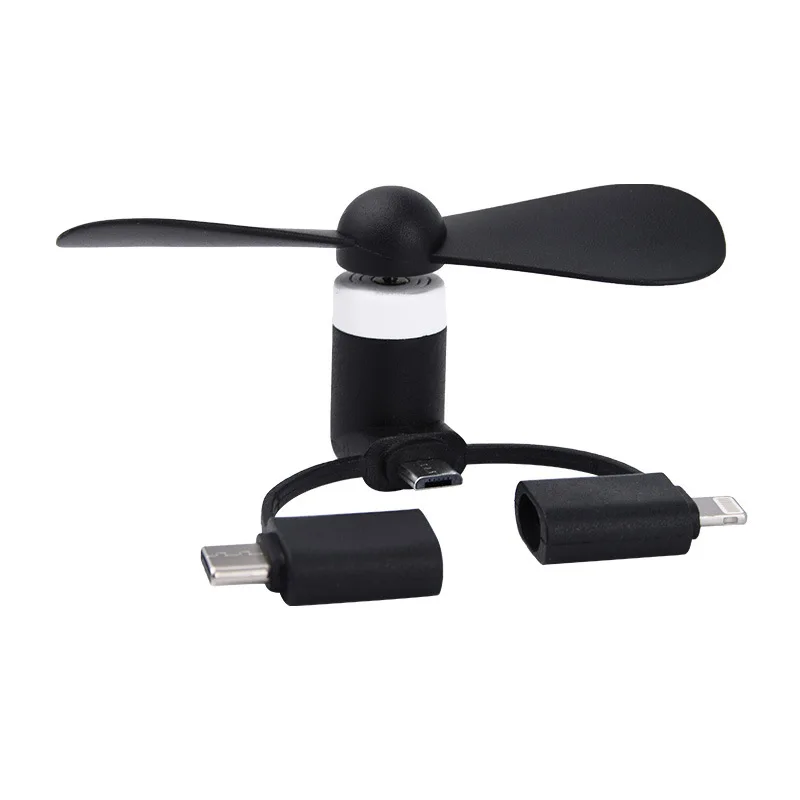 Портативный 3 в 1 Micro Type -C Android маленький USB-вентилятор для мобильного телефона удобный мини-вентилятор Iphone 7 8
