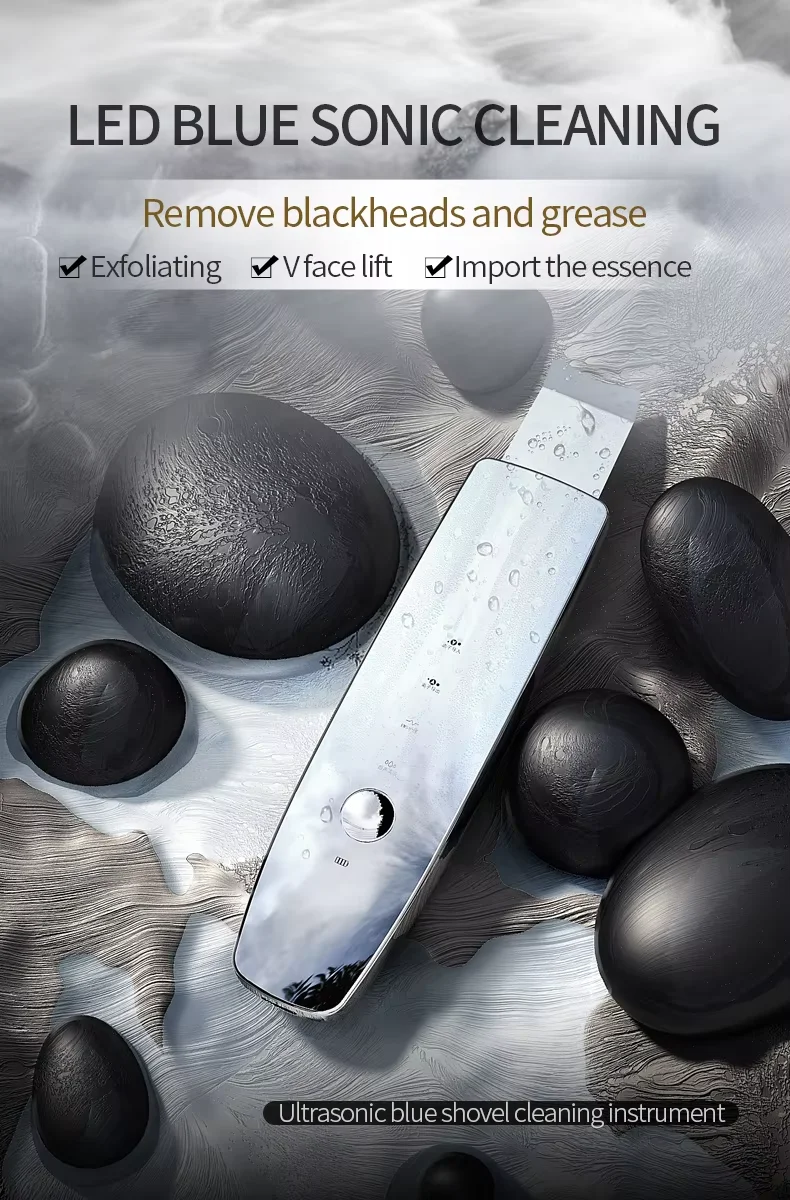 Face Cleaning Skin Scrubber Spatula Facial Dead Skin Peeling Machine Professional Ultrasonic Skin Scrubber