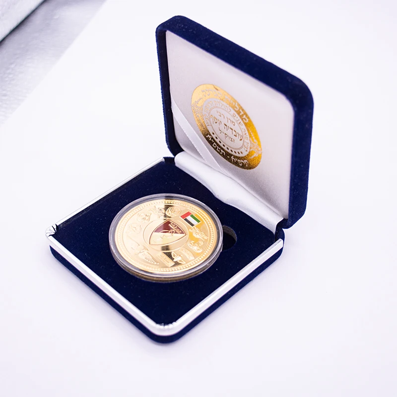 Blue velvet presentation  box for 45 mm coin