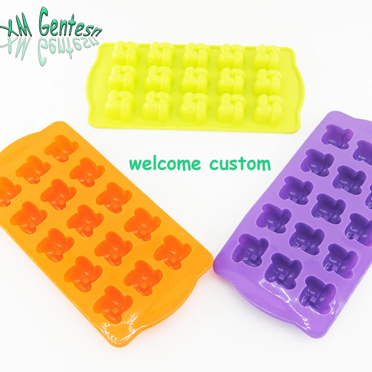 Factory Stock Silicone Ice Cube Trays Non stick Square BPA Free Ice Moulds with lids