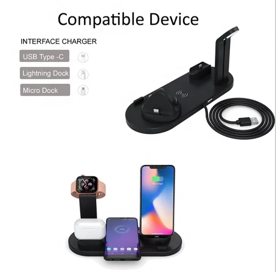 modern wireless charger mental wireless power bank phone mount certificate 4 IN 1portable 15W stand slim thin wireless charger