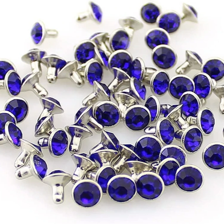 Decorative silver Crystal Rhinestone Stud Rivets for DIY Craft Clothing Bag Spike Rhinestone Rivets for Leather Craft