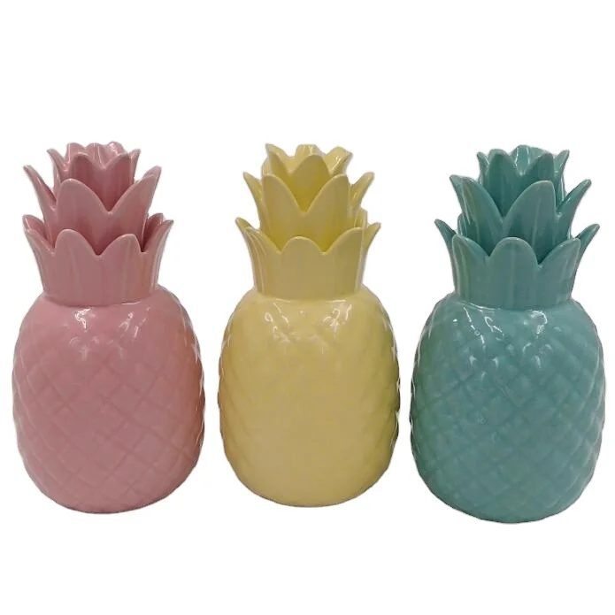 The popular on glazed ceramic pineapple shape piggy bank