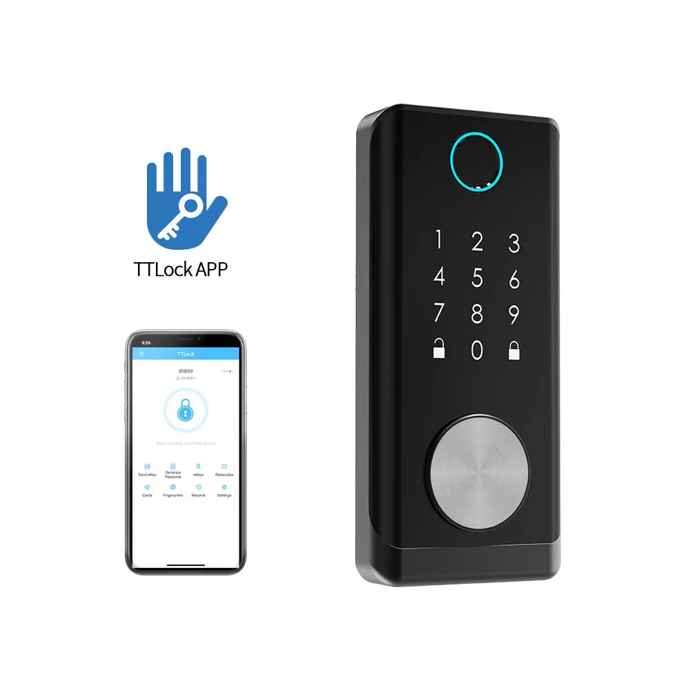 Tuya Cerradura Wifi Electric Intelligent Security Safety Fingerprint Password Hotel Door Lock