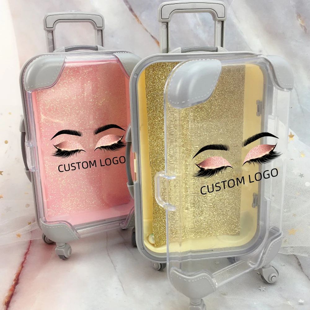 Private Label Eyelash Mini Luggage Suitcase Set for Lashes Extension Shampoo Brush Eyelash Cleaner and Eyelash Cleansing Foam