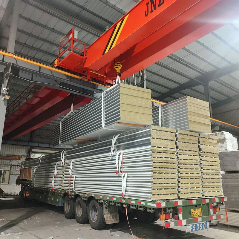Custom Sound insulation thermal insulation rock wool sandwich high density fireproof color steel plate for Improvised Hospital