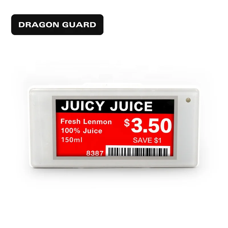 DRAGON GUARD Manufacturer Wholesale 2.13 inch White Freezing High Quality ESL Digital Price Tag Electronic Shelf Label ESL