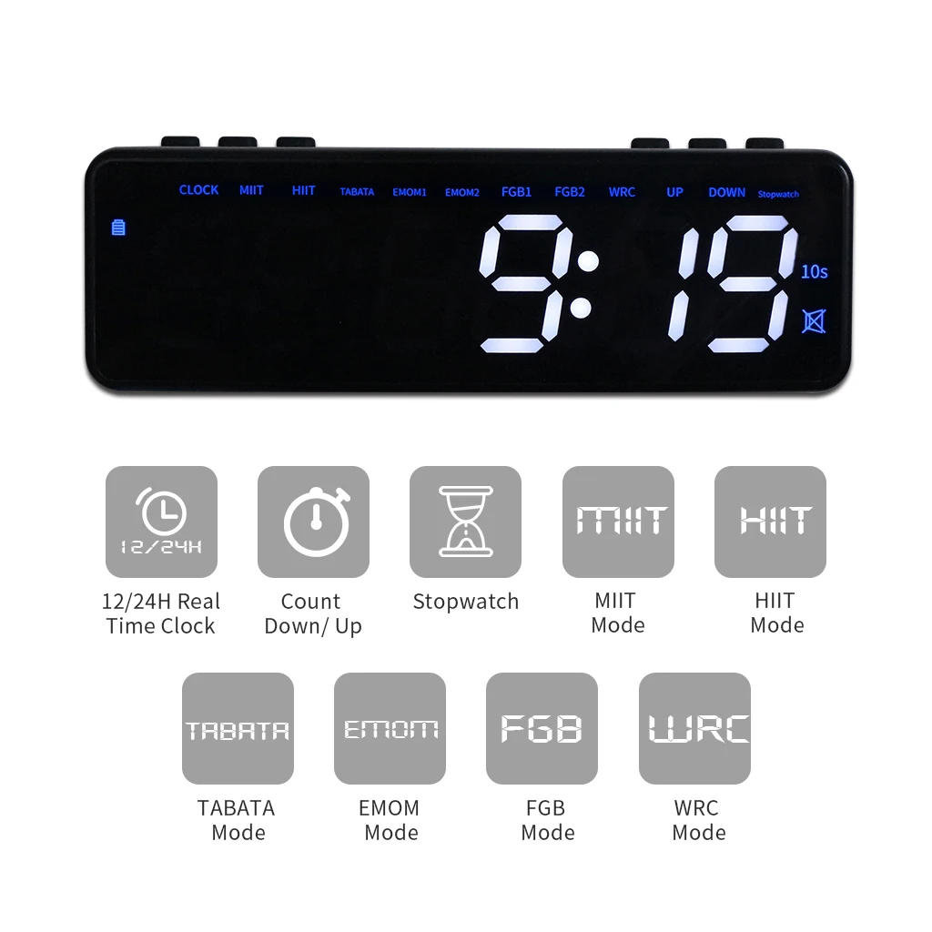 YIZHI Indoor Sports Timer Fitness Interval Countdown Clock Timer with Smart APP Control HIIT MIIT Training Stopwatch