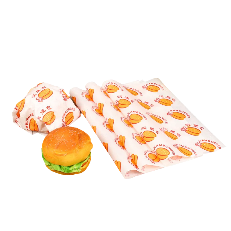 Sandwich Packaging Hamburger Greseproof Paper Burger Wrapping Paper Customized Printed Logo Burger Paper