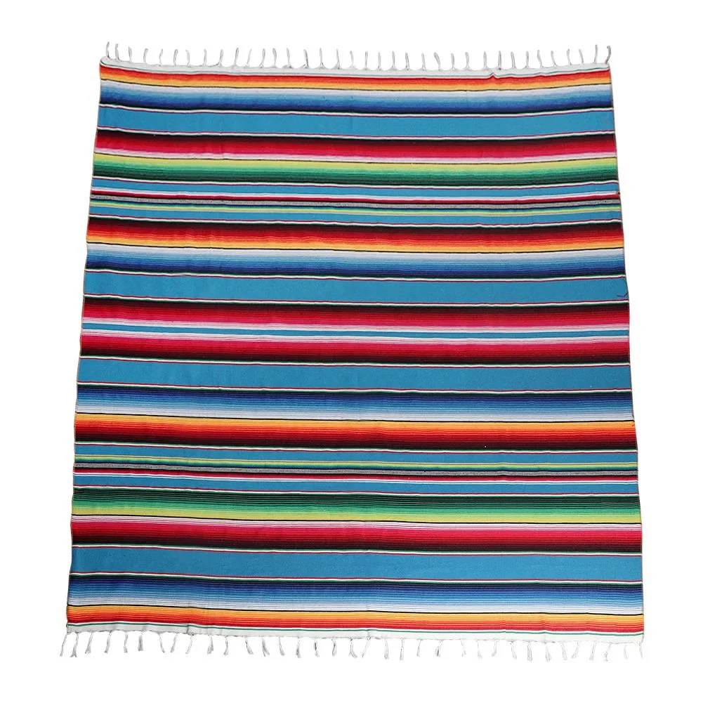 Mexican Serape Blanket Outdoor Table Cover Table Cloth Mexican Festival Large Square Cotton Woven 100% Polyester Modern Printed