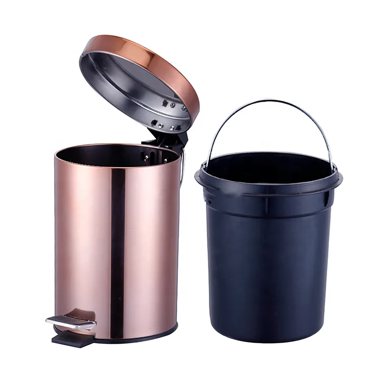 Printed Dustbin Storage Rubbish Inner Bin Metal Garbage Can Trash Can With Lid