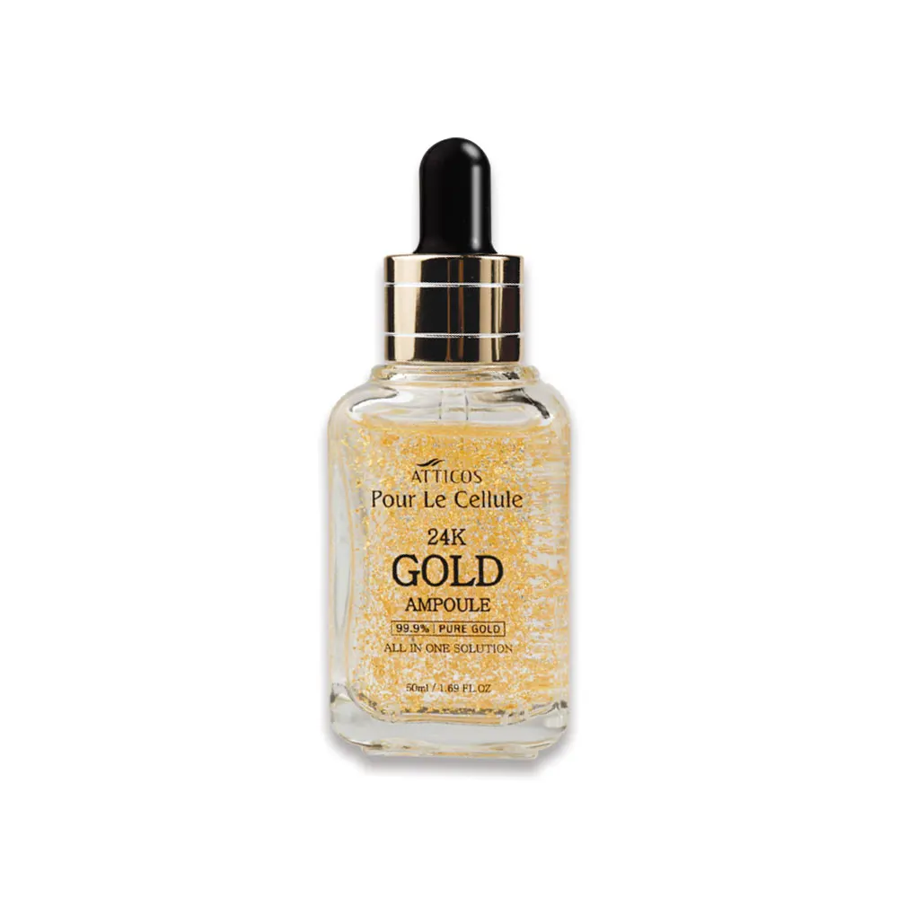 Korea Cosmetics Wholesale Medical Exfoliating Luxury 24K gold ampoule 50ml Healthy Skin 24K gold ampoule
