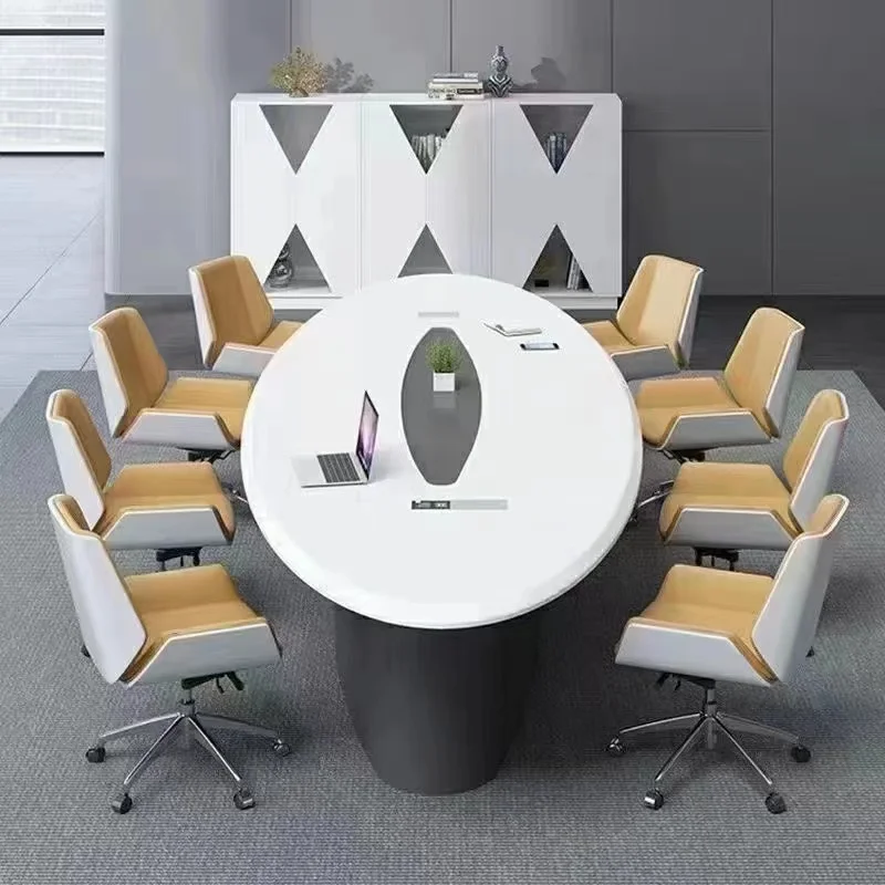 Customized 12inches Conference Table Round Shape Meeting Room Furniture Training Table