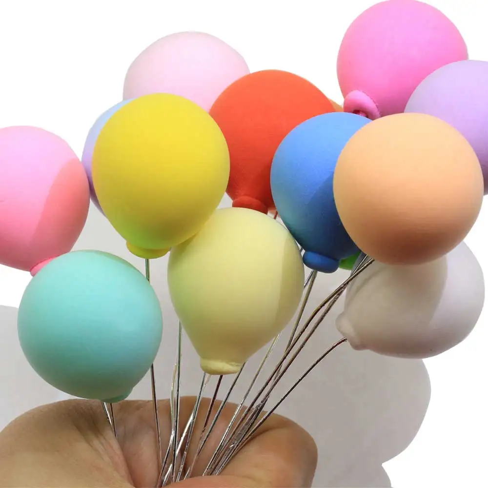 
100pcs Pastel Polymer Clay Balloon Length 13cm Mini Balloon Figurines Home Garden DIY Wedding Decoration Kids Birthday Party 