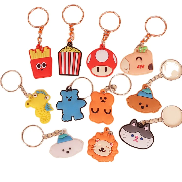 3D PVC kawaii cute cartoon keyring key chain ring pikachu character pvc rubber keychain