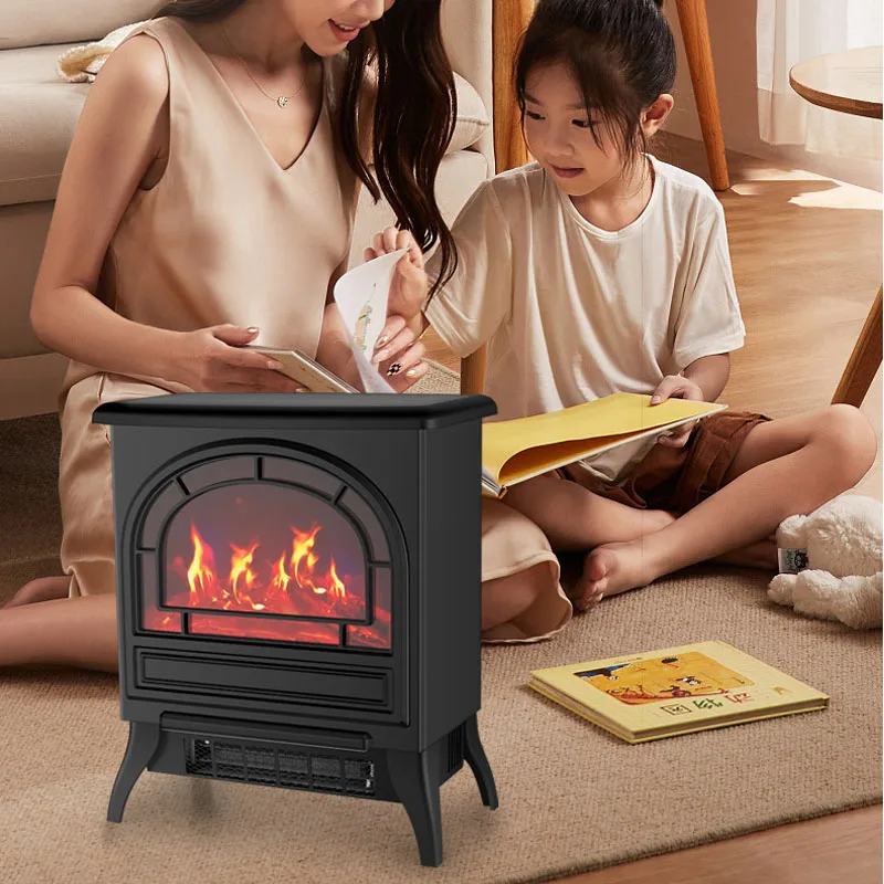 1800W Remote Control Small Space Flame Fireplace Fan Heater 3D Electric Fireplace