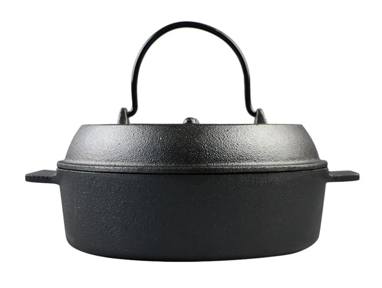 SJP071 Manufacturers Wholesale Cast Iron Oil Seasoned Deep Soup Stove Kitchen Big Cooking Pot