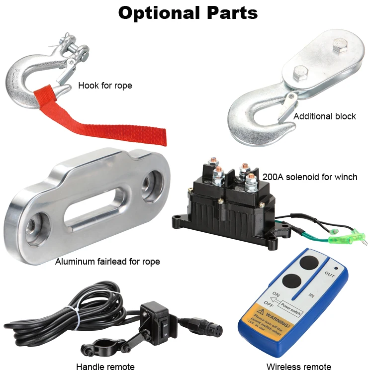 4000lbs pull anchor manual auto ATV 12v mini electric winch with synthetic rope