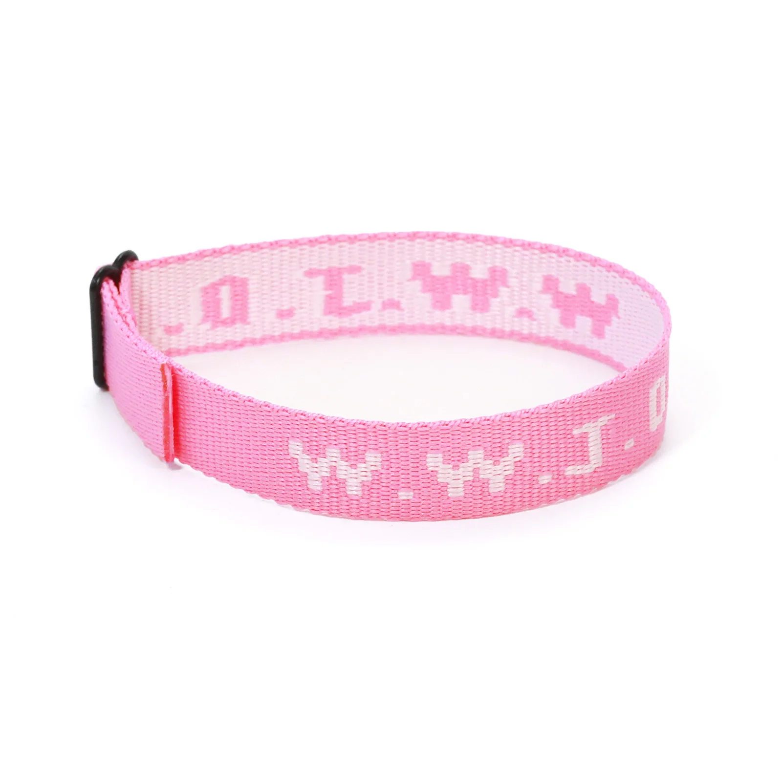 Factory Custom W.W.J.D. Letter Jacquard Print Wrist Band Bracelet Webbed Woven Adjustable Bracelet Gifts for Friendlies