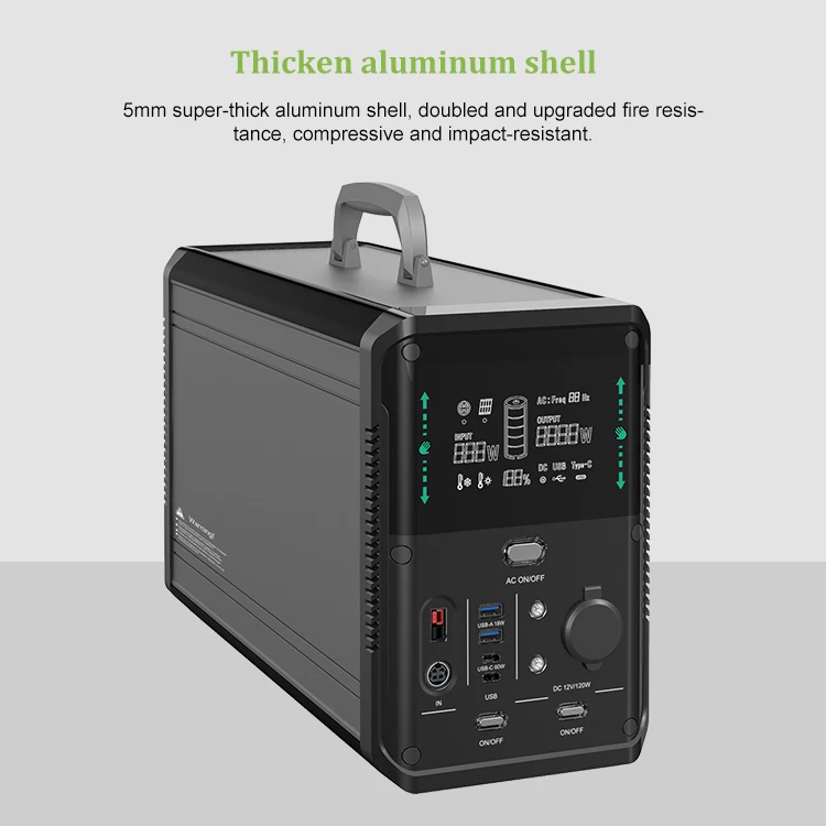 Portable Power Station With USB Type C DC AC Output 1500W Lithium Ion Battery 1380Wh Emergency Support Camping Home