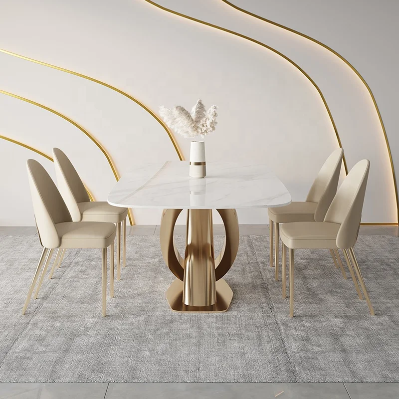 2022 New Design1.8 Meter  Sintered Stone or Marble  Table TOP Dining Table And Dining Chair