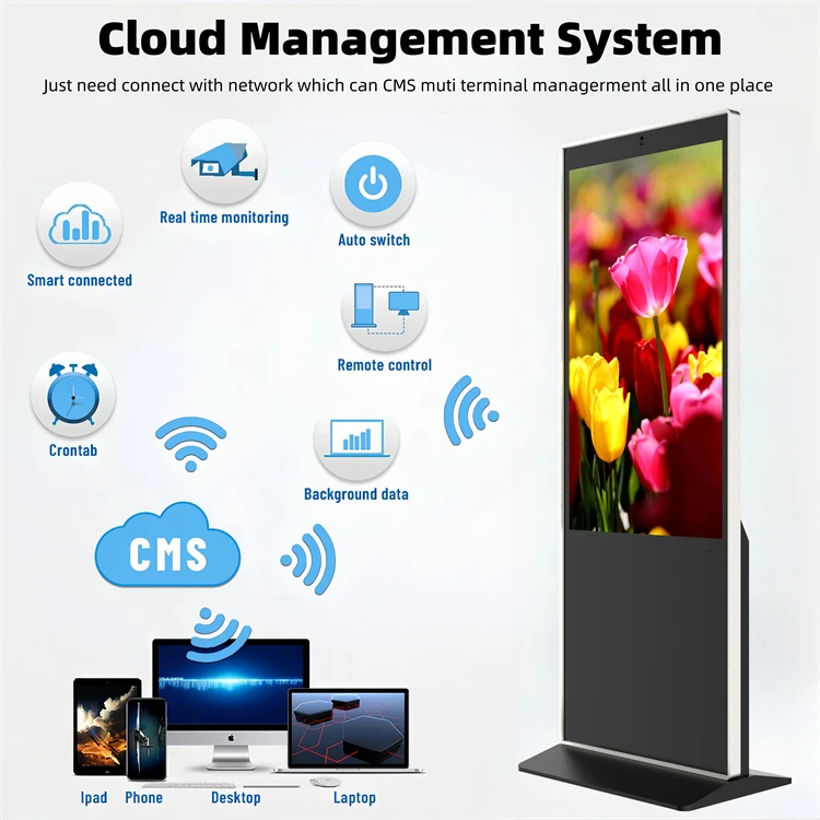 Floor Standing Display Totem 32 49 55 65 Inch Digital Signage Kiosk Machine China Touch Screen Vertical Lcd Advertising Tv