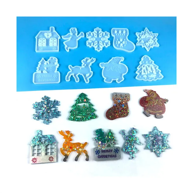 OEM Mixed Style EPoxy Resin Molds for Jewelry  Earring Jump Rings Pendant Xmas Tree Drop Ornaments Decorations for Home Kids Toy
